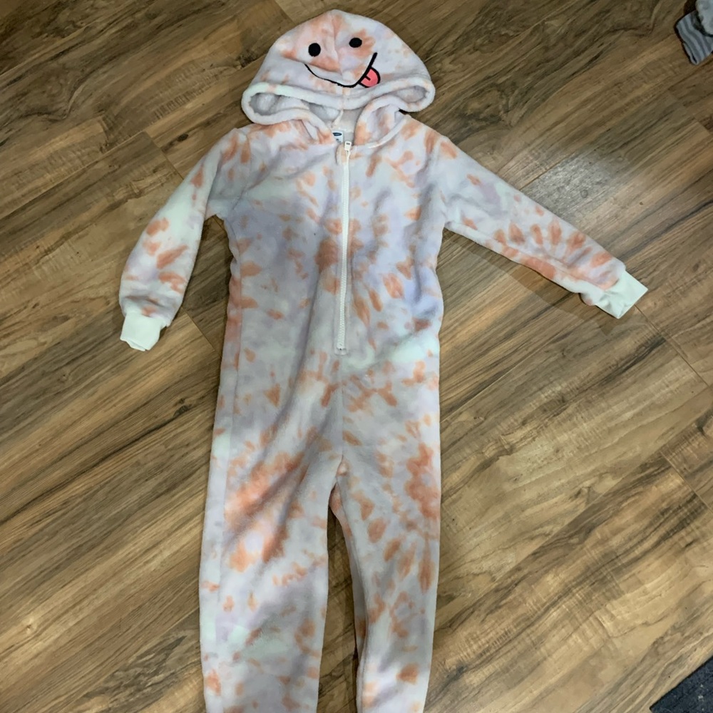 Girl’s Old Navy Tie Dye Fleece One Piece Pajamas